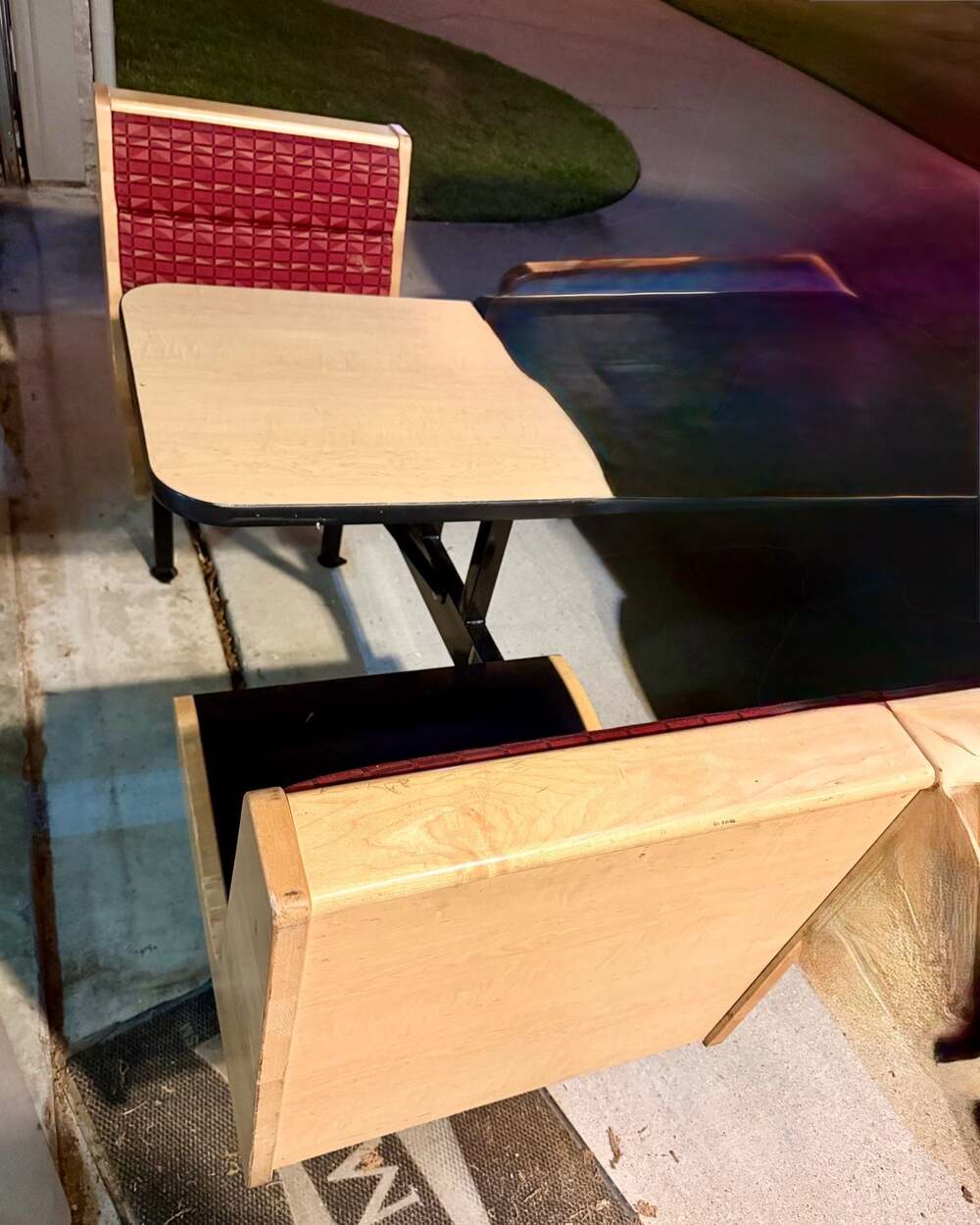 Plymold Commercial Restaurant Booth and Table Set.